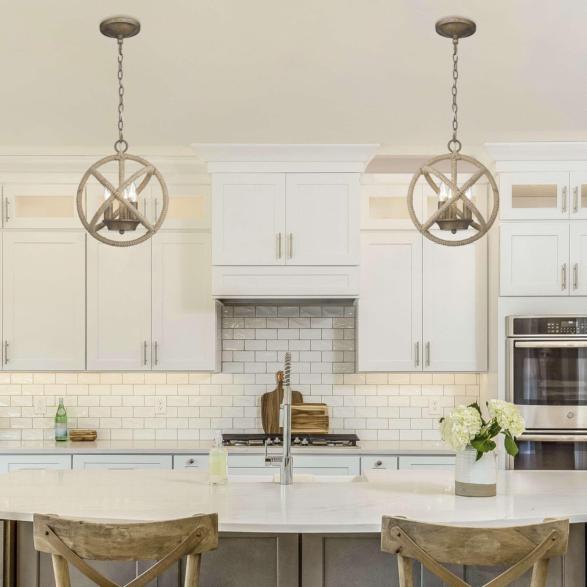 Marina 3 Light 12.75 inch Burnished Chestnut Pendant Ceiling Light